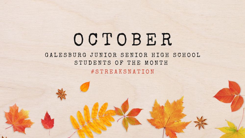 October Student of the Month Graphic