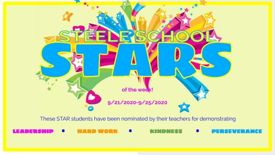 STAR STUDENTS FOR 9/21-9/25!