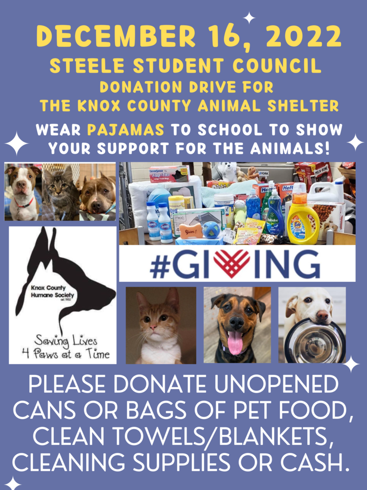 December 16, 2022 Steele Student Council Donation Drive