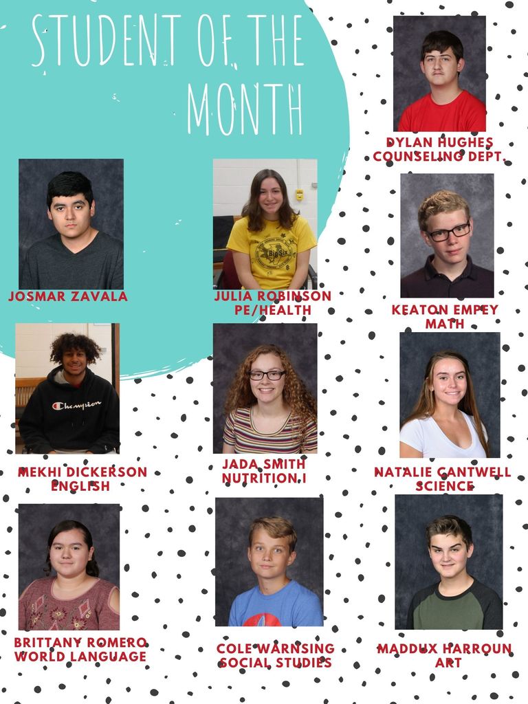 April GHS students of the month 