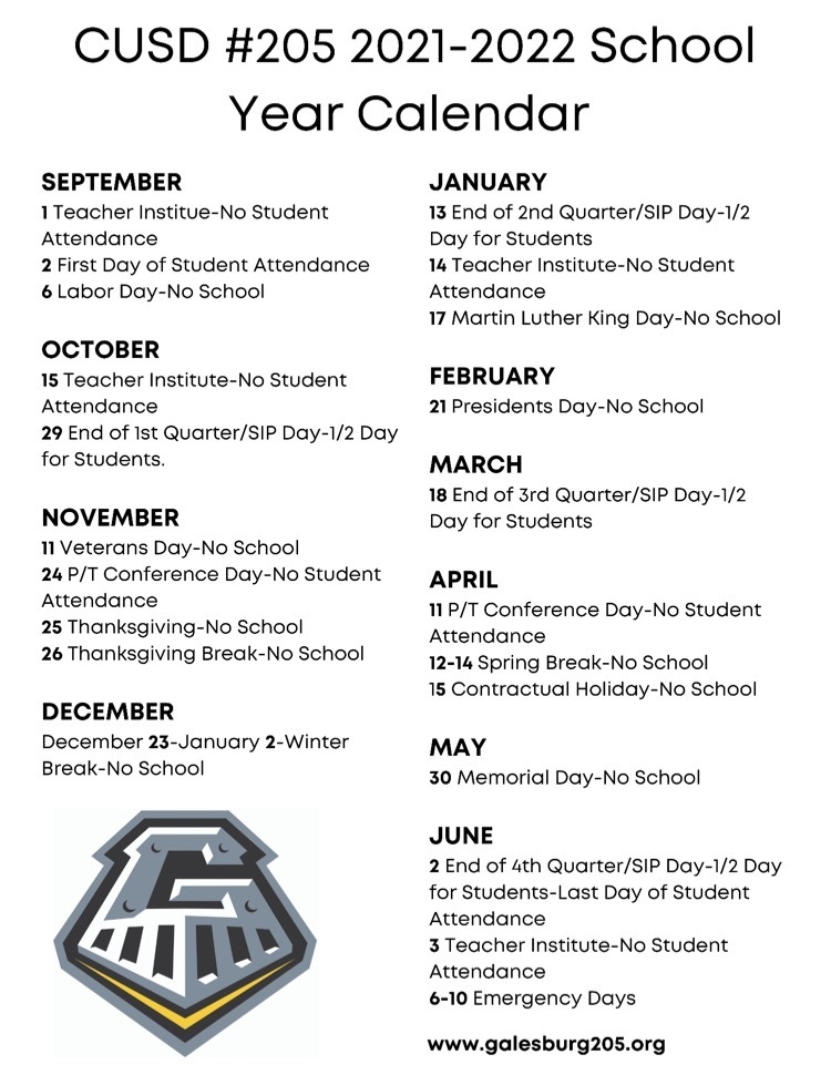 21-22 calendar