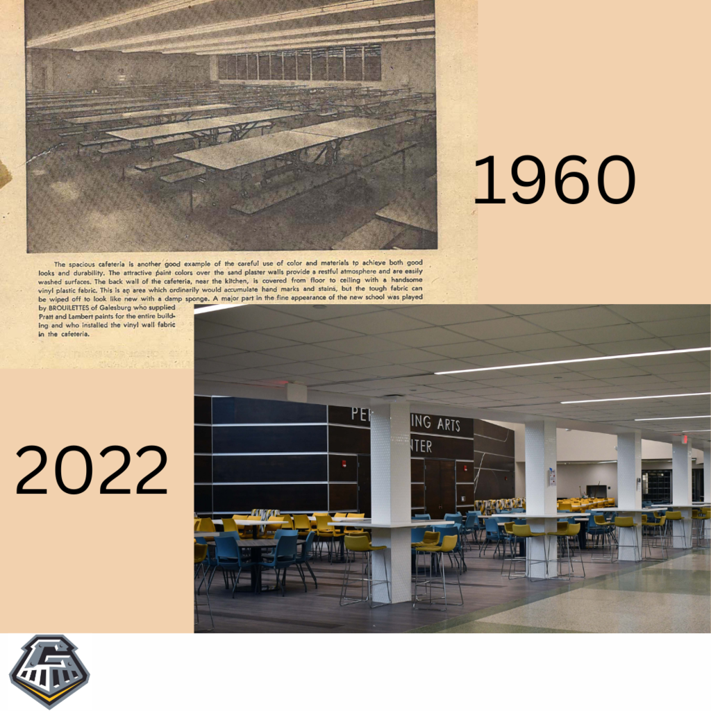 Then and Now Picture of Cafeteria